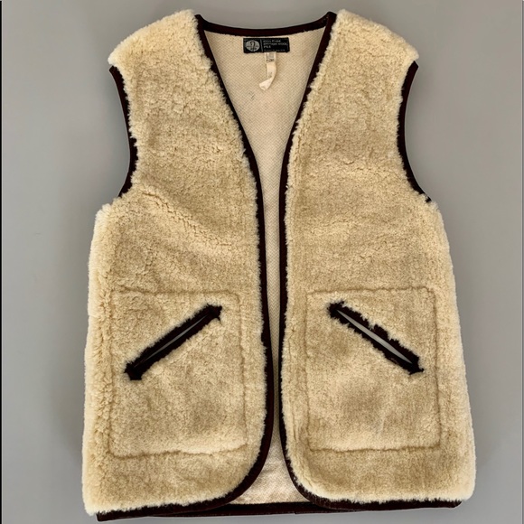 Other - VINTAGE WOOL with LEATHER TRIM VEST/ JACKET-Unisex